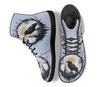 Binienty Crow Moon Pattern Wide Width Fashion Sneakers Womens Mens Lightweight Minimalist Zero Drop Barefoot Shoes for All-Day Comfortable Wear, US 14