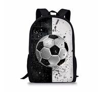 Binienty Custom Personalized Backpack Shoulder Rucksack for Kid Teen Boys, Black and White Print Durable Bookbag