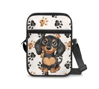 Binienty Cute Dachshund Crossbody Bags Stylish Cell Phone Purse Wallet with Adjustable Strap Small Shoulder Handbag for Workout Travel Gym