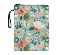 Binienty Cute Floral Book Sleeve with Zipper for Book Lovers Book Covers for Paperback, Large Book Protector for Textbook Back to School Supplies