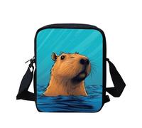 Binienty Cute Messenger Bag Crossbody Bags for Girls Women,Cartoon Capybara Travel Shoulder Handbag Mini Bags,Blue