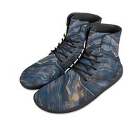 Binienty Dark Blue Marble Design Unisex Ground-Feel Walking Shoes for Mens Wide Toe Flat Sneakers All-Day Comfort for Commute Walks, Client Dinners & Travel Days, US 14