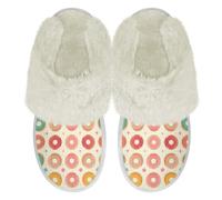Binienty Donut Women's Funny Slippers Plush Fuzzy Lined House Shoes for Ladies Girls Flannel Lining Bedroom Slippers Casual Daily Wear, Size 6.5-7.5