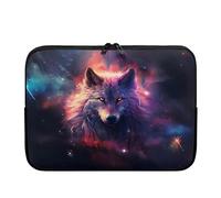 Binienty Galaxy Purple Wolf Laptop Sleeve for Laptop, Notebook, Tablet, Slim Lightweight Laptop Bag Cover Computer Carrying Case for Office Travel