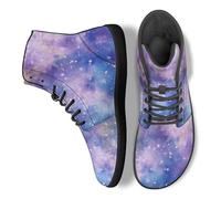 Binienty Gradient Purple Night Sky Trail Running Minimalist Barefoot Shoes Mens Wide Width Ladies Lace Up Athletic Hiking Barefoot Sneakers, Gifts for Family, US 6.5