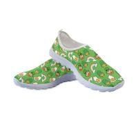 Binienty Green St. Patrick's Day Mesh Sneakers for Women Men,Soft Breathable Summer Trainer Walking Shoes