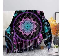 Binienty Indian Mandala Dream Catcher Print Ultra Soft Lightweight Blanket for Sofa Couch Office, Fleece Throw Bedding Blanket