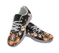 Binienty Kawaii Skeleton Spooky Teen Girls Sneakers with Supportive Fit - Womens Statement Footwear for Brunch Dates, UK 4