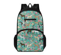 Binienty Kids Backpack Green Flower Horse Schoolbag Toddler Schoolbag Kindergarten Nursery Bag for Boy Girl