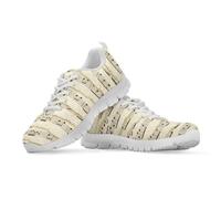 Binienty Music Note Pattern Women Fashion Sneakers Slip on Lace Up Walking Shoes with Memory Foam Lightweight Breathable Sports Shoe, UK 5
