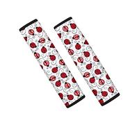 Binienty Neoprene Car Seat Belt Pads, 2 Packs Set, Comfort Auto Safety Seatbelt Covers Protector for Kids, Cartoon Ladybug Print