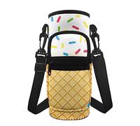 Binienty Novelty 3D Ice Cream Water Bottle Case Bag Cooler Carrier Water Bottle Sleeve Strap Sling Holder for Women/Men School Walking Hiking Running