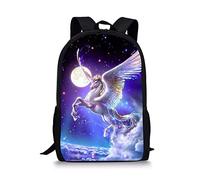Binienty Pegasus Horse Print Kids Fashion Rucksack School Bags Backpack for Boys Girls Daypack