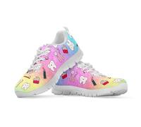 Binienty Pink Yellow Dental Trainers Women Men Lace up Walking Running Shoes Non-Slip Sole for Medical Interns, Dental Assistants, UK 5