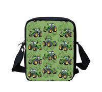Binienty Portable Crossbody Bag for Kid Boys Girls, Cartoon Tractor Bag Durable Messenger Pouch Lightweight Cell Phone Handbag