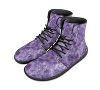 Binienty Purple Marble Minimalist Barefoot Shoes for Men Wide Toe Box Ankle Boots PU Leather Ultra-Light Comfort from Office to Gym & Weekend Dates, US 13.5