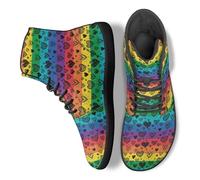 Binienty Rainbow Love Heart High Top Sneakers Women's Casual Walking Shoes for Men Wide Toe Box Flats Shoes Waterproof Swim Aqua Beach Barefoots, US 9