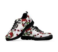 Binienty Red Rose Women's Flexible Running Shoes with Memory Foam - Gym Trainers for Sunrise Yoga, Pilates Classes and Park Circuit Training, UK 6