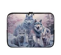 Binienty Snow Wolf Family Womens Laptop Sleeve, Water Resistant Laptop Case Cover, Lightweight Computer Carrying Case Bag, Gift for Women