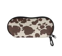 Binienty Soft Eyewear Pouch Case Brown Cow Print Design Glasses Pouch Bag for Eyeglasses and Sunglasses, Zipper, Soft, Portable