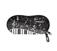 Binienty Soft Lightweight Glasses Pouch Bag for Women Girls, Musical Note Piano Pattern Eyeglasses Case