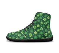 Binienty St. Patrick's Leaves Mens Barefoot Sneakers Stylish PU Leather High Top Minimalist Zeri Drop Flats Comfortable Non-Slip Hiking Shoes Indoor Outdoor Walking Tennis Running,US 12.5