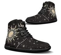 Binienty Sun Star Print Barefoot Sneakers for Men Wide Toe Box Water Shoes Quick Dry Barefoot Beach Aqua Sport Swim Surf Shoes Slip on Hiking Diving Walking Shoe for Men Women,US 11