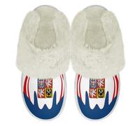 Binienty The Czech Republic Flag House Slippers for Women Men Comfortable Breathable Fluffy Plush Warm Holiday Slippers Winter Bedroom Shoes for Mom Dad, Size 9.5-10.5
