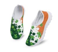 Binienty Tie Dyed Mesh Breathable Shoes Walking Running Sneakers Flat Sneakers for St. Patrick's Day