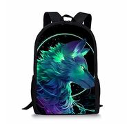 Binienty Tribal Wolf Print Fashion Kids Backpack for Boys Girls, Large Capacity Rucksack Casual Daypack, Durable