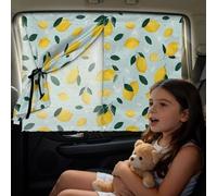 Binienty Tropical Lemon Car Window Shades for Kids and Baby, 2 Pack Magnetic Rear Side Window Covers with Dual-Layer Design for Sun, Heat and UV Blocking