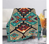 Binienty Ultra Soft Fleece Blanket for Kids Adults, Navajo Aztec Geometric Design Plush Cozy Throw Blanket for Sofa Couch Bed