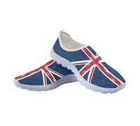 Binienty Union Jack Walking Trainer Sneakers,Mesh Breathable Lightweight Summer Mesh Breathable Walking Shoes