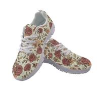 Binienty Vintage Rose Trail Running Shoes for Womens Teen Girls Supportive Outdoor Sneakers for Mountain Trails, Countryside Runs, UK 7