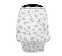 Binienty White Leopard Print Durable Car Shopping Nursing Cover,Stretchy Infants Stroller Cover Carseat Canopies for Babies