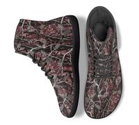 Binienty Women's Purple-Red Camo Forest Hunting Waterproof Barefoot Hiking Boots Men's Zero Drop Wide Toe Box Mountaineering Shoes with Ankle Support, US 8.5