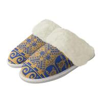 Binienty Yellow Polynesian Sea Turtle Fuzzy Slippers for Women Men Memory Foam House Shoes Cozy Home Indoor Outdoor Bedroom Slippers Silent Walking Sole, Size 5.5-6.5