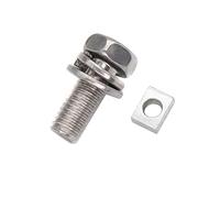 binifiMux 10-Pack ATV Motorcycle Battery Terminal M5 x10mm Bolt Square Nut Kit Stainless Steel 304