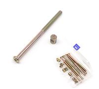BinifiMux 10-Pack M8 x 130mm Hex Drive Socket Cap Furniture Bolt, Bunk Bed Screws and Nuts, Thread 77mm, M8x15mm Barrel Nuts, Zinc Plated, Long Thread for Bed Frame