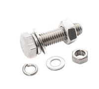binifiMux 10-Pack M8 x 20mm Hex Bolts with M8 Hex Nuts M8 Flat Washers/Spring Lock Washers Set, 304/18-9, Plain Finish