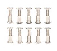 binifiMux 10-Set M8x16mm Rivet Countersunk Hex Socket Cap Bolts and Hex Head Barrel Nuts for Furnitures Cribs Chairs, Nickel Plated