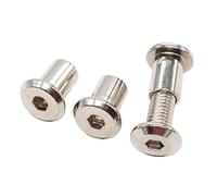 binifiMux 10-Set M8x25mm Rivet Countersunk Hex Socket Cap Bolts and Hex Head Barrel Nuts for Furnitures Cribs Chairs, Nickel Plated