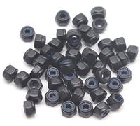 binifiMux 100pcs M3-0.5mm Pitch Black Nylock Nuts Nylon Insert Self Locking Nuts for RC