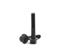 binifiMux 10pcs M8 x 65mm Flanged Hex Head Bolts Flange Hexagon Screws, Half Thread, Grade 10.9 Alloy Steel, Black Oxide Finish