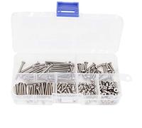 binifiMux 160pcs #4-40 UNC Phillips Pan Head Machine Screws Hex Nuts Assortment Kit, 3/16“ 5/16” 3/4” 1/2“ 1”, 304 Stainless Steel Silver Tone