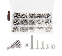 binifiMux 360pcs #2-56#4-40#6-32 Pan Head Phillips 304 Stianless Steel Screws and Hex Nuts Assortment Kit, Small Screws Kit, Plain Finish