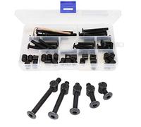 binifiMux 50pcs Crib Hardware Screws, M6 x 20mm/ 30mm/ 40mm/ 50mm/ 60mm Black Hex Socket Cap Bolts Barrel Nuts Assortment Kit for Cot Crib Bed Chairs