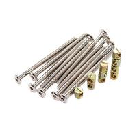 binifiMux M6 x 100mm Bunk Bed Bolts,IKEA Bedframe Bolts, IKEA Headboard Bolts, Bed Bolt M6 Barrel Nut, Nickel Bolts for IKEA Chairs, Pack of 10