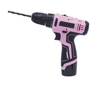 biniliubi Pink Cordless Drill Set Electric Keyless Chuck Li-ion Battery Drilling Wood Metal Women DIY Projects Hammer Screwdriver Tool Rotated for Home DIY Power Kitbox Impact Drill with LED Light