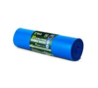 BinIt 20 Extra Strong Heavy Duty Blue Rubble Sacks 50 Litre, Eco-Friendly, Bin Bags, Refuse Sacks, Recycled, Strong & Secure, Tear Resistant, Created for the toughest jobs